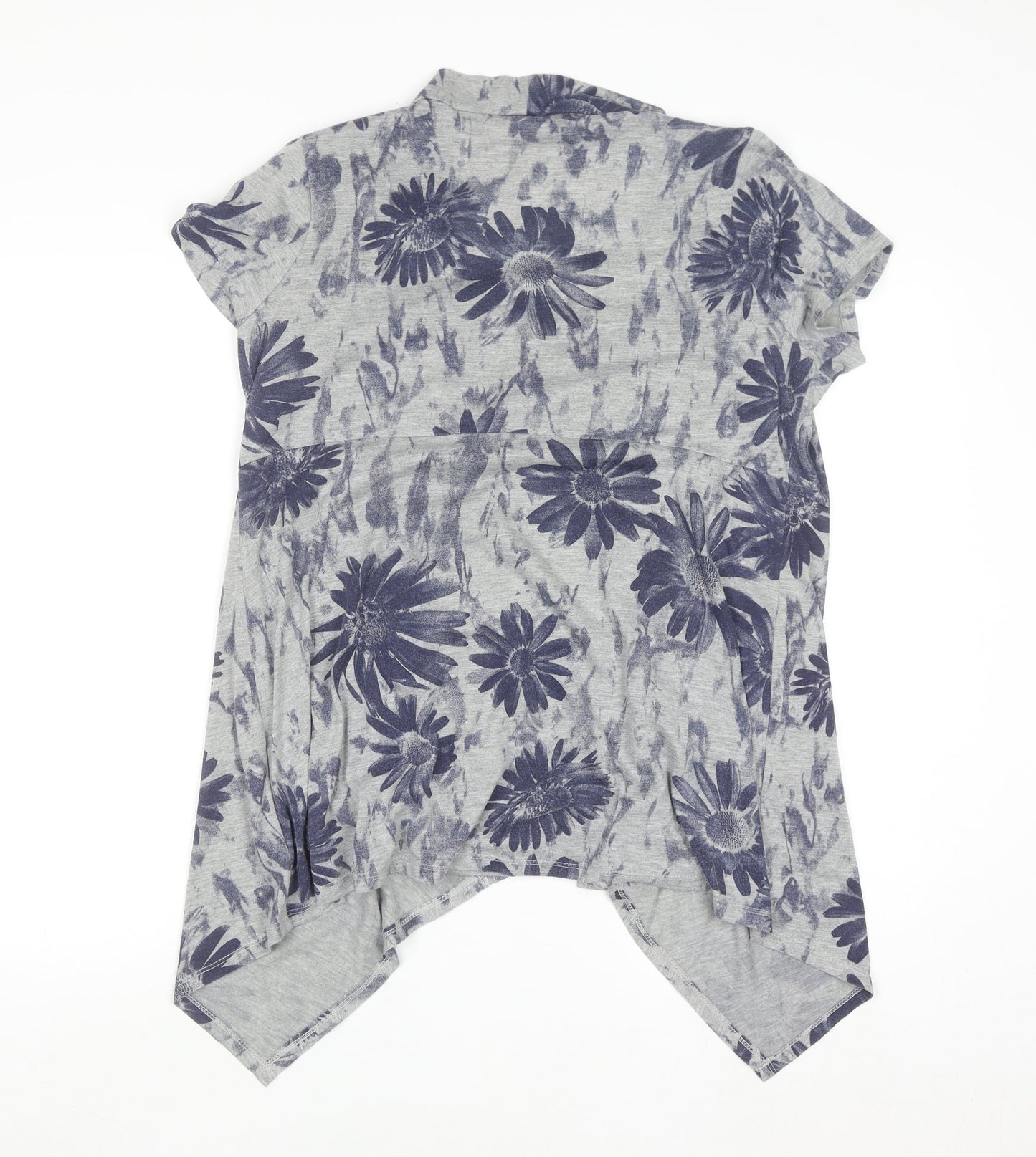 Soon Women’s Grey Floral Kimono Blouse Size 16 Regular Fit
