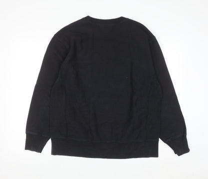 Champion Mens Black XL Pullover Crew Neck Fleece Sweatshirt