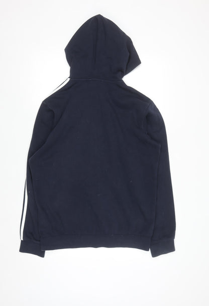 Adidas Men's Blue Full Zip Hoodie Size M Sportswear Hooded Sweatshirt