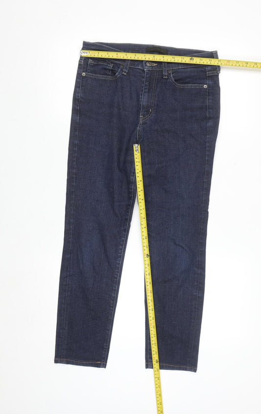 Uniqlo Women’s Blue Slim Straight Jeans Size 10 Mid Rise Stretch Denim
