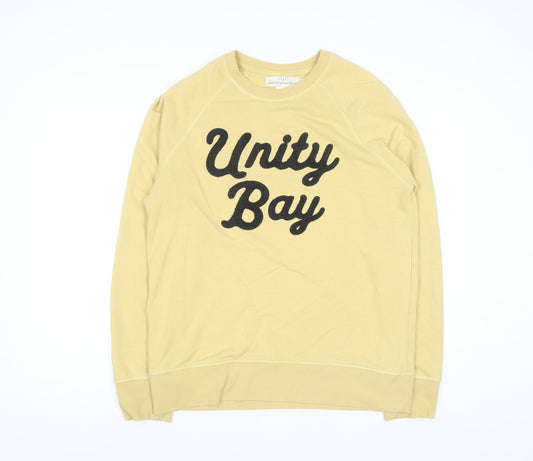 H&M L.O.G.G. Womens Yellow Pullover Sweatshirt Size 12 Cotton Blend