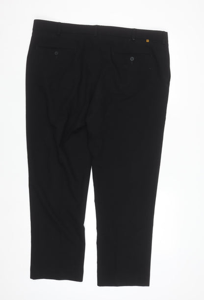 Farah Men's Black Classic Chino Trousers 42W 29L Stretch Twill