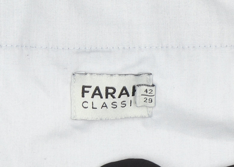 Farah Men's Black Classic Chino Trousers 42W 29L Stretch Twill