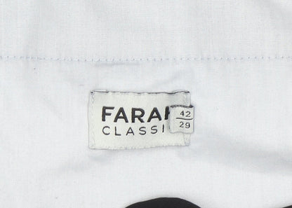 Farah Men's Black Classic Chino Trousers 42W 29L Stretch Twill