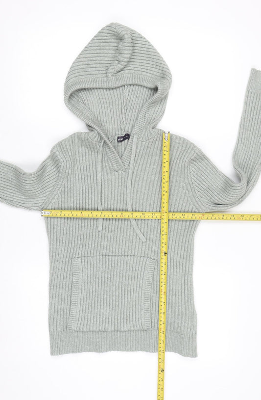 Marks and Spencer Women’s Soft Green Hooded Rib Knit Jumper Size M