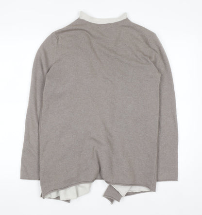 Benedetta B. Women's Beige Merino Wool Blend Open Cardigan L