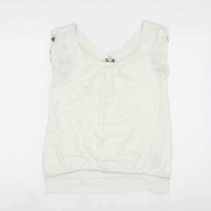 Fat Face Women’s Ivory Sleeveless Scoop Neck Tank Top Size 12