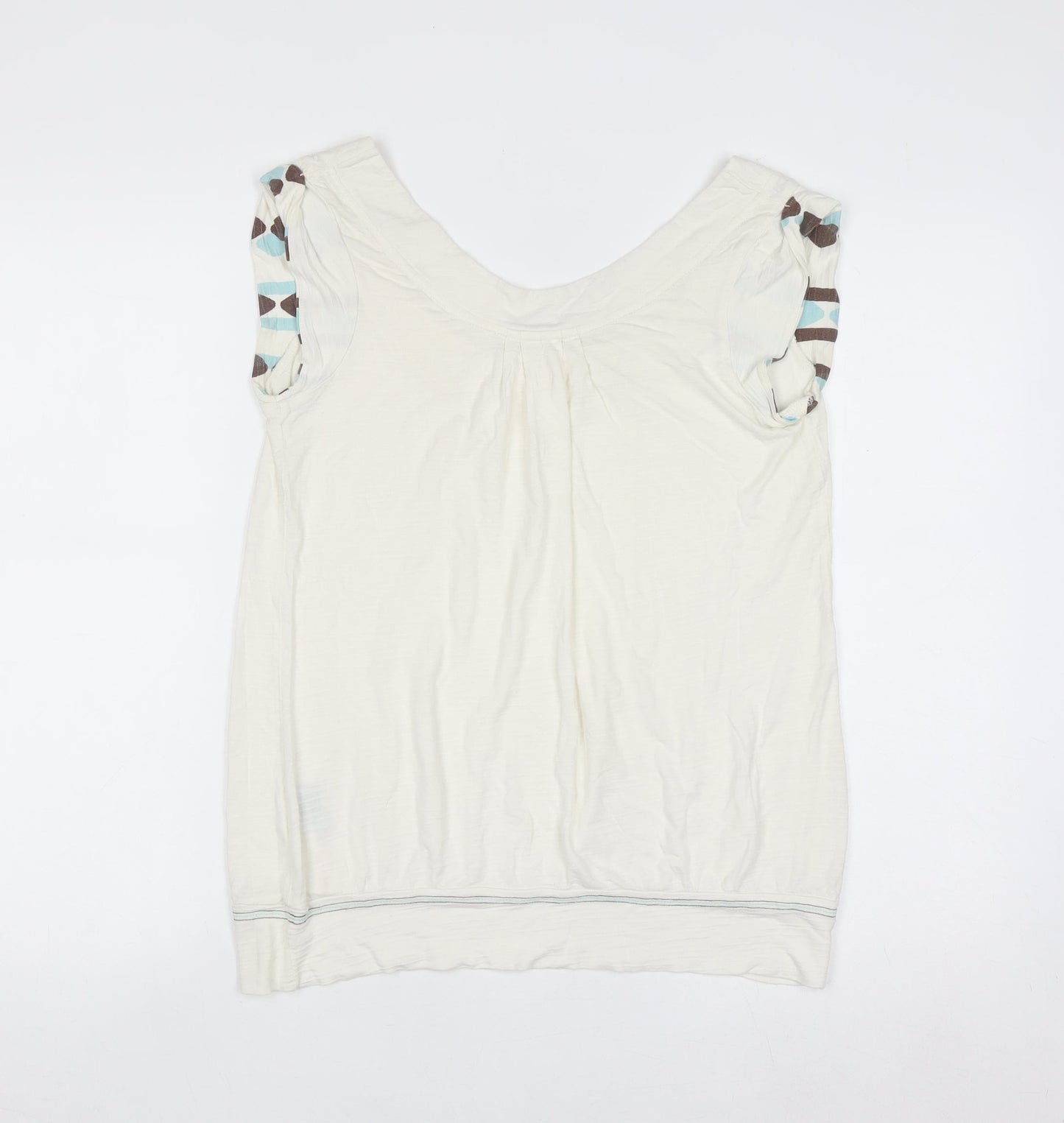 Fat Face Women’s Ivory Sleeveless Scoop Neck Tank Top Size 12