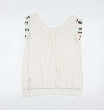 Fat Face Women’s Ivory Sleeveless Scoop Neck Tank Top Size 12