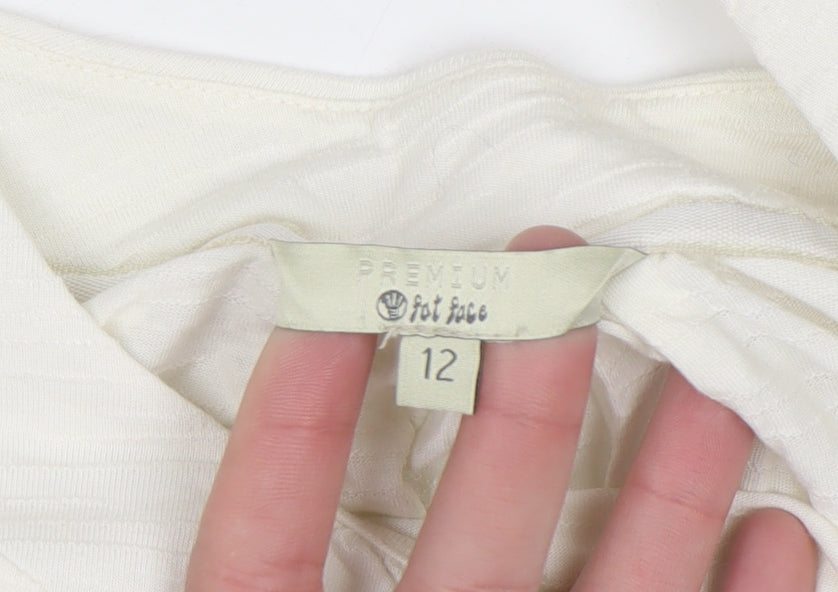 Fat Face Women’s Ivory Sleeveless Scoop Neck Tank Top Size 12