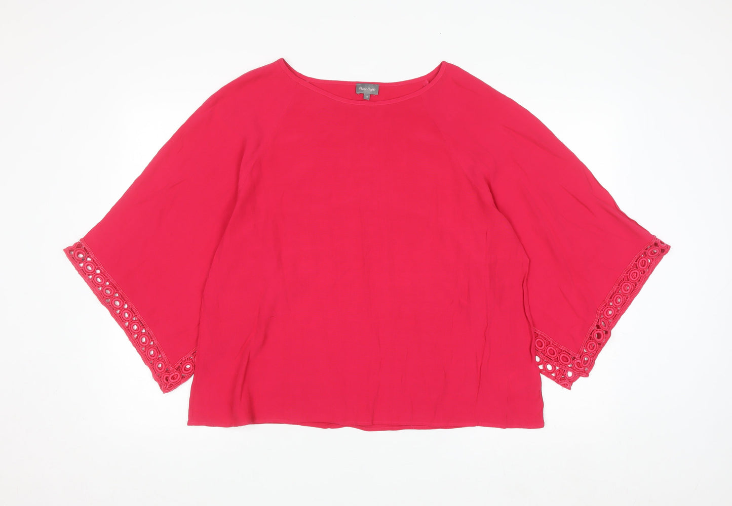 Phase Eight Women’s Pink Viscose Lace Trim Tunic Top Size 18