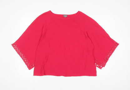 Phase Eight Women’s Pink Viscose Lace Trim Tunic Top Size 18