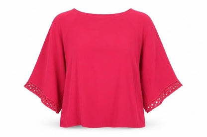 Phase Eight Women’s Pink Viscose Lace Trim Tunic Top Size 18