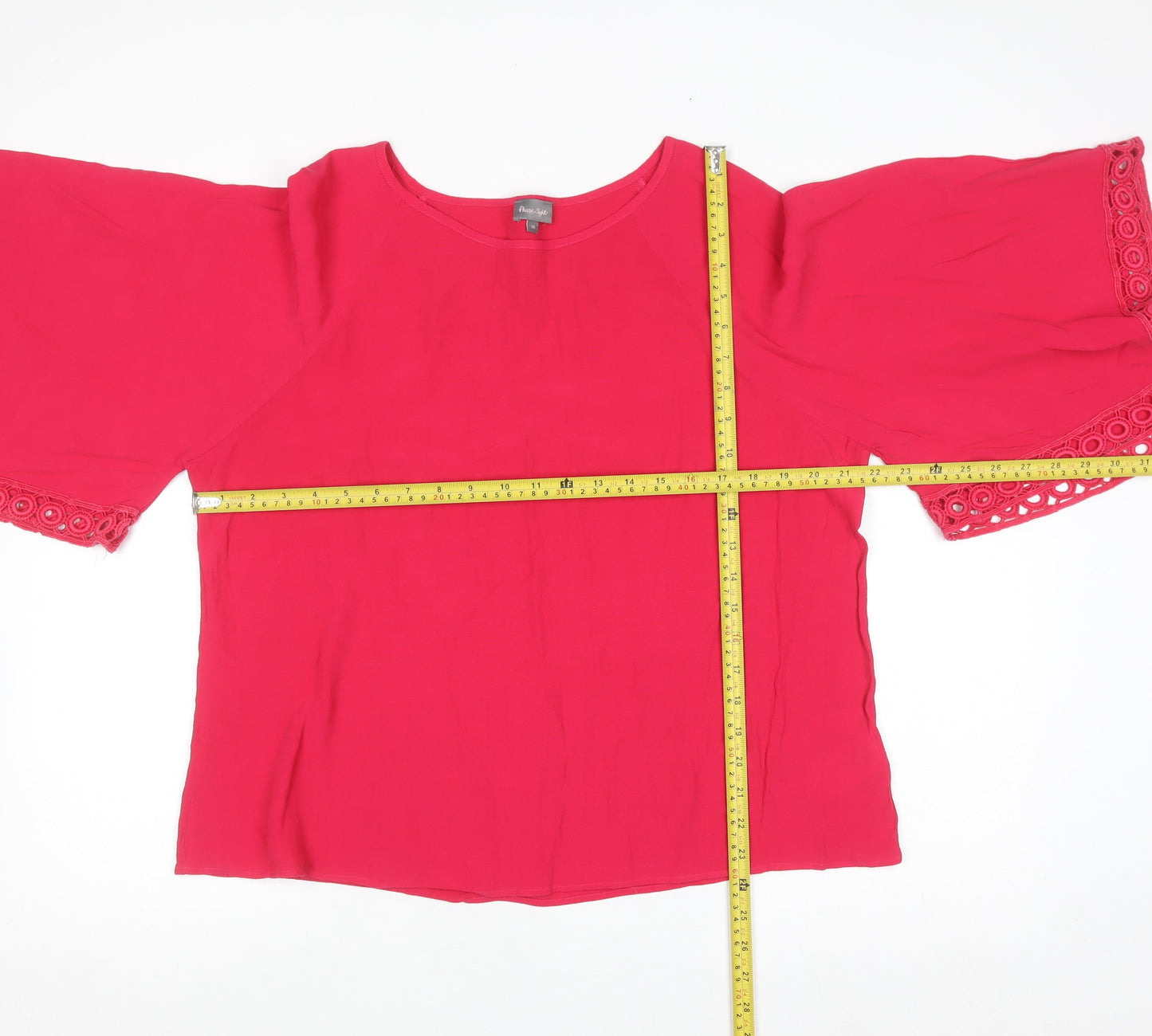 Phase Eight Women’s Pink Viscose Lace Trim Tunic Top Size 18