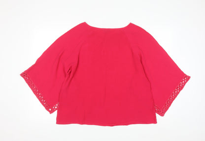 Phase Eight Women’s Pink Viscose Lace Trim Tunic Top Size 18