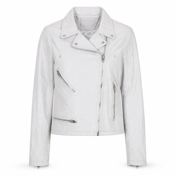 BLANKNYC Womens Grey Faux Leather Biker Jacket Size L