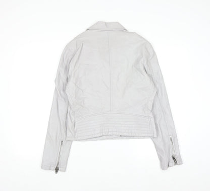 BLANKNYC Womens Grey Faux Leather Biker Jacket Size L