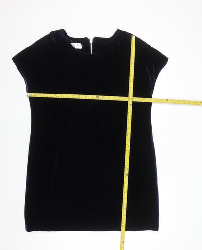 O Polí's Fiftythree:2 Women's Navy Velvet Shift Dress Size S