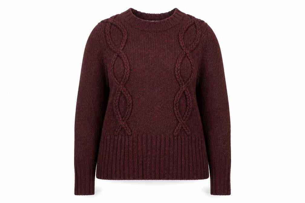Marks & Spencer Women’s Red Cable Knit Jumper Size 18 Per Una