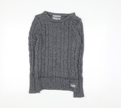 Superdry Women's Grey Cable Knit Jumper Size S
