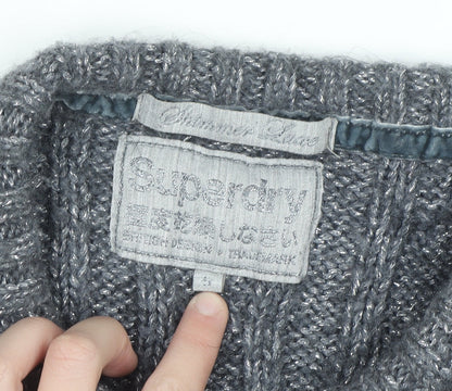 Superdry Women's Grey Cable Knit Jumper Size S