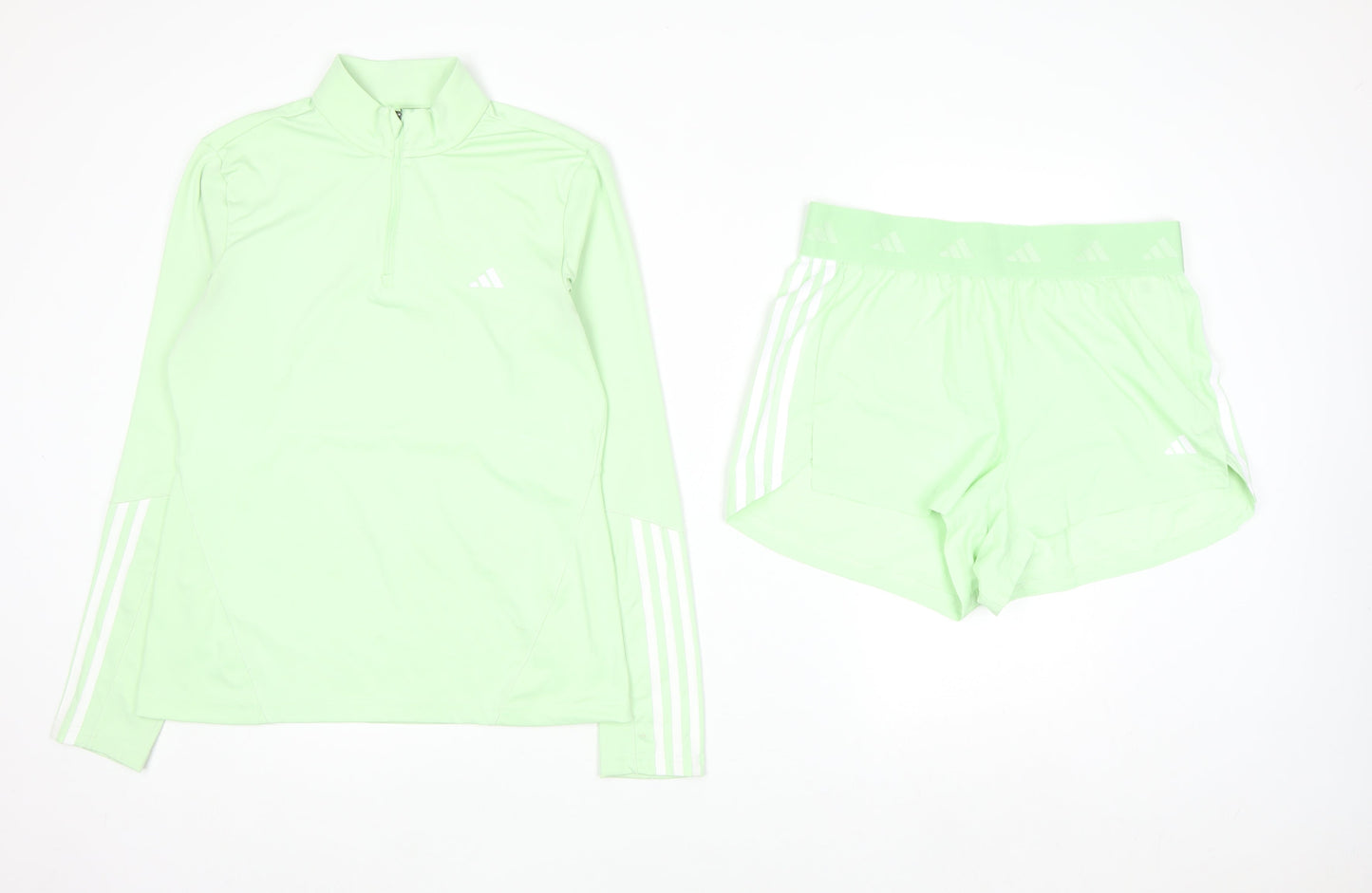 adidas Womens Green 1/4 Zip Tracksuit Set Size 12-14