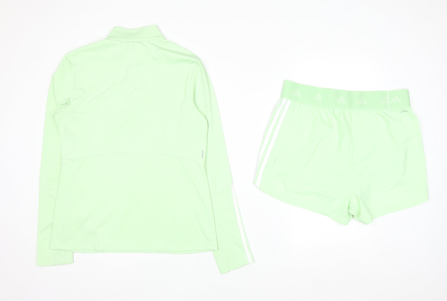 adidas Womens Green 1/4 Zip Tracksuit Set Size 12-14