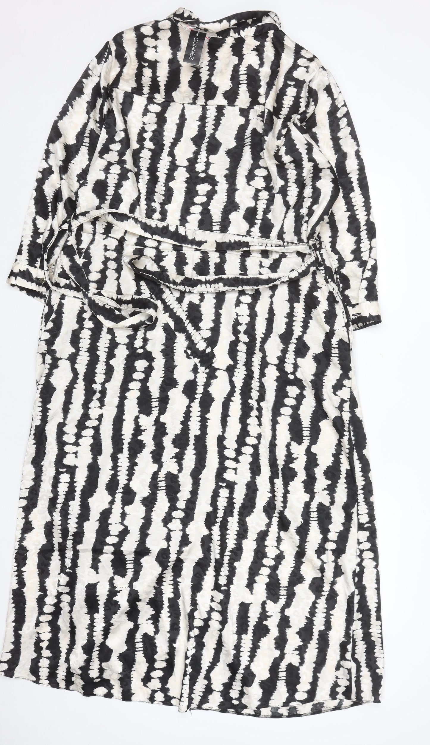 Dunnes Stores Women’s Black Tie-Dye Collared Midi Shirt Dress Size 22