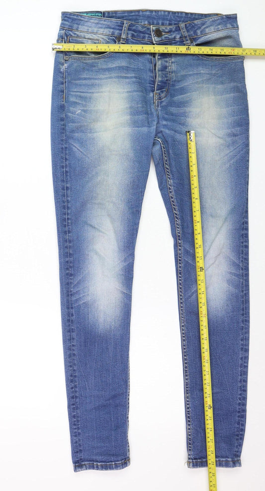 Kingpin Women Blue Skinny Mid Rise Stretch Denim Jeans Size 32R