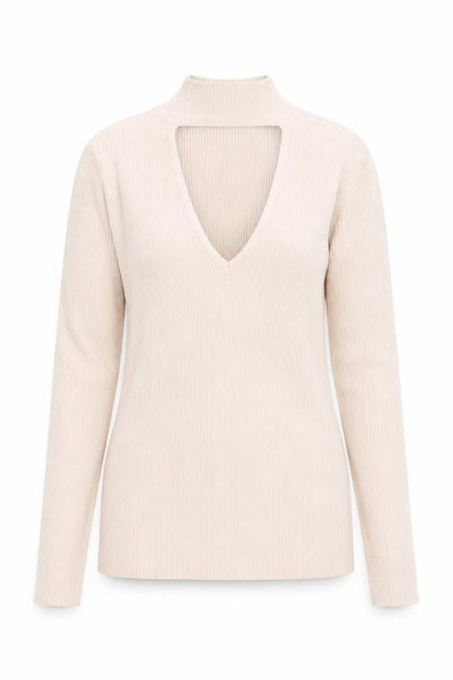 River Island Womens Beige V-Neck Knit Jumper Size 12