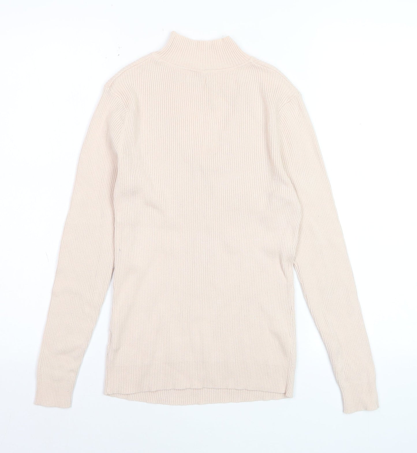 River Island Womens Beige V-Neck Knit Jumper Size 12