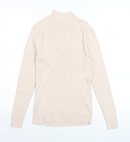 River Island Womens Beige V-Neck Knit Jumper Size 12