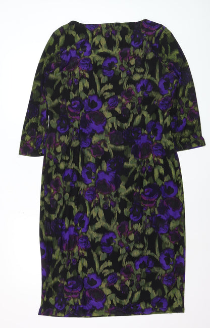 Precis Petite Womens Multicoloured Size 16 Floral Sheath Dress