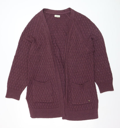 Fat Face Women’s Purple Chunky Knit Long Sleeve Cardigan Size 12