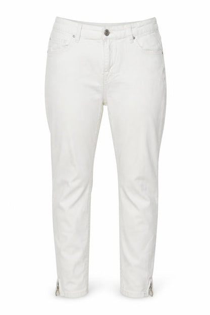 Zara Woman White Slim Fit Ankle Zip Jeans Size 14