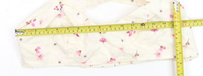 H&M Women’s Ivory Floral Linen Blend Camisole Top Size L