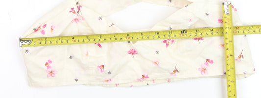 H&M Women’s Ivory Floral Linen Blend Camisole Top Size L