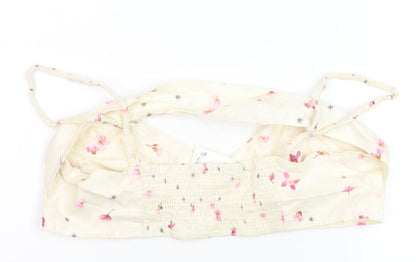 H&M Women’s Ivory Floral Linen Blend Camisole Top Size L