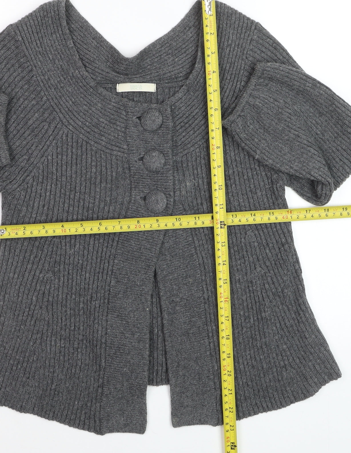 Marks and Spencer Women’s Grey 3/4 Sleeve Cardigan UK 8