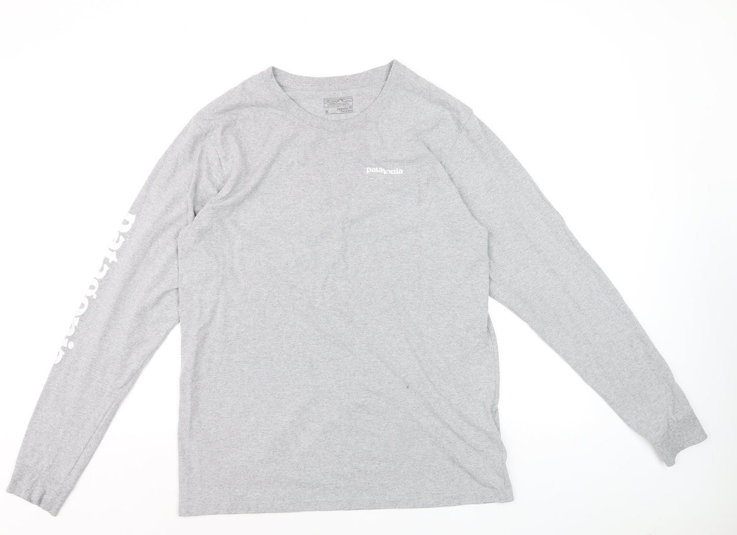 Patagonia Men's Grey Long Sleeve Regular Fit T-Shirt M