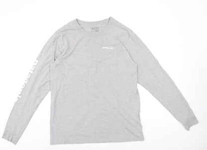 Patagonia Men's Grey Long Sleeve Regular Fit T-Shirt M