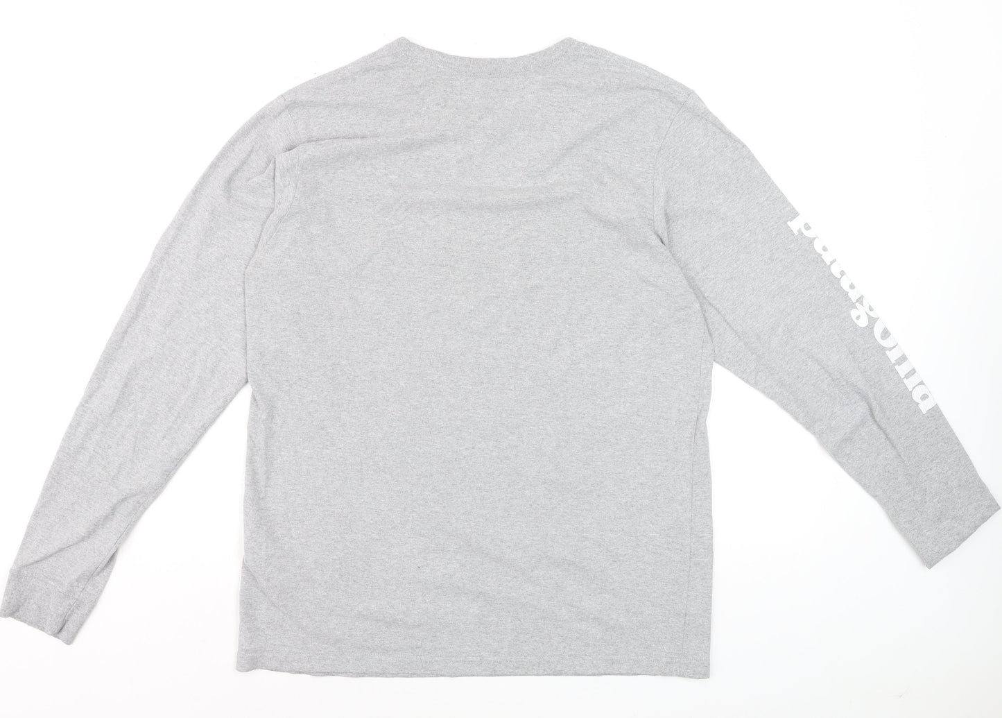 Patagonia Men's Grey Long Sleeve Regular Fit T-Shirt M