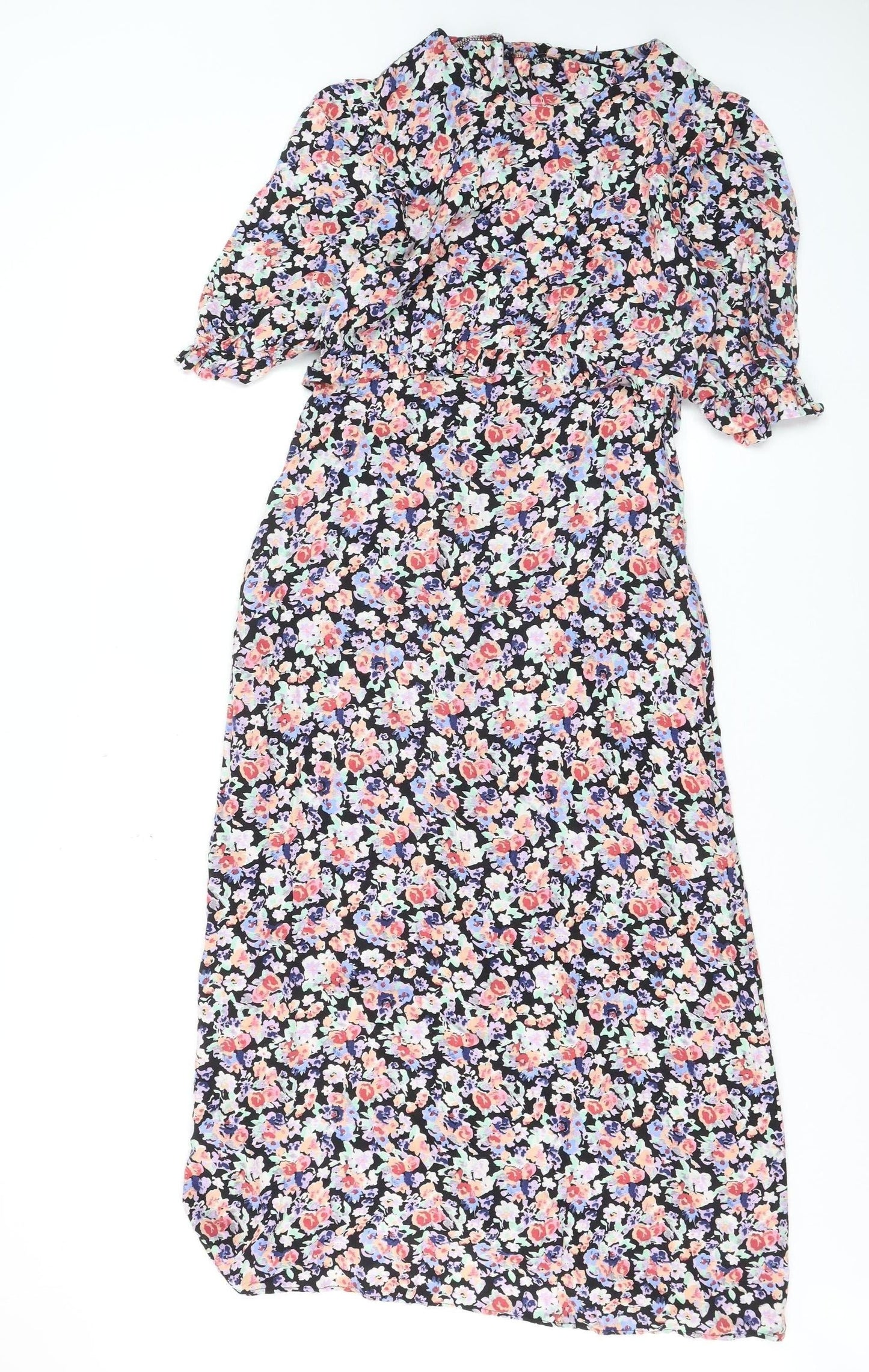 Nobody's Child Women's Multicoloured Floral Midi Fit & Flare Dress Size 10