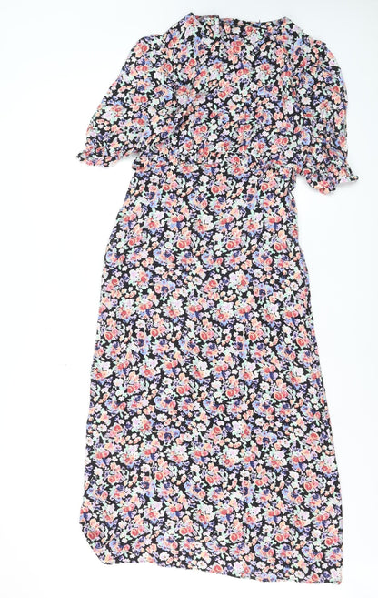 Nobody's Child Women's Multicoloured Floral Midi Fit & Flare Dress Size 10