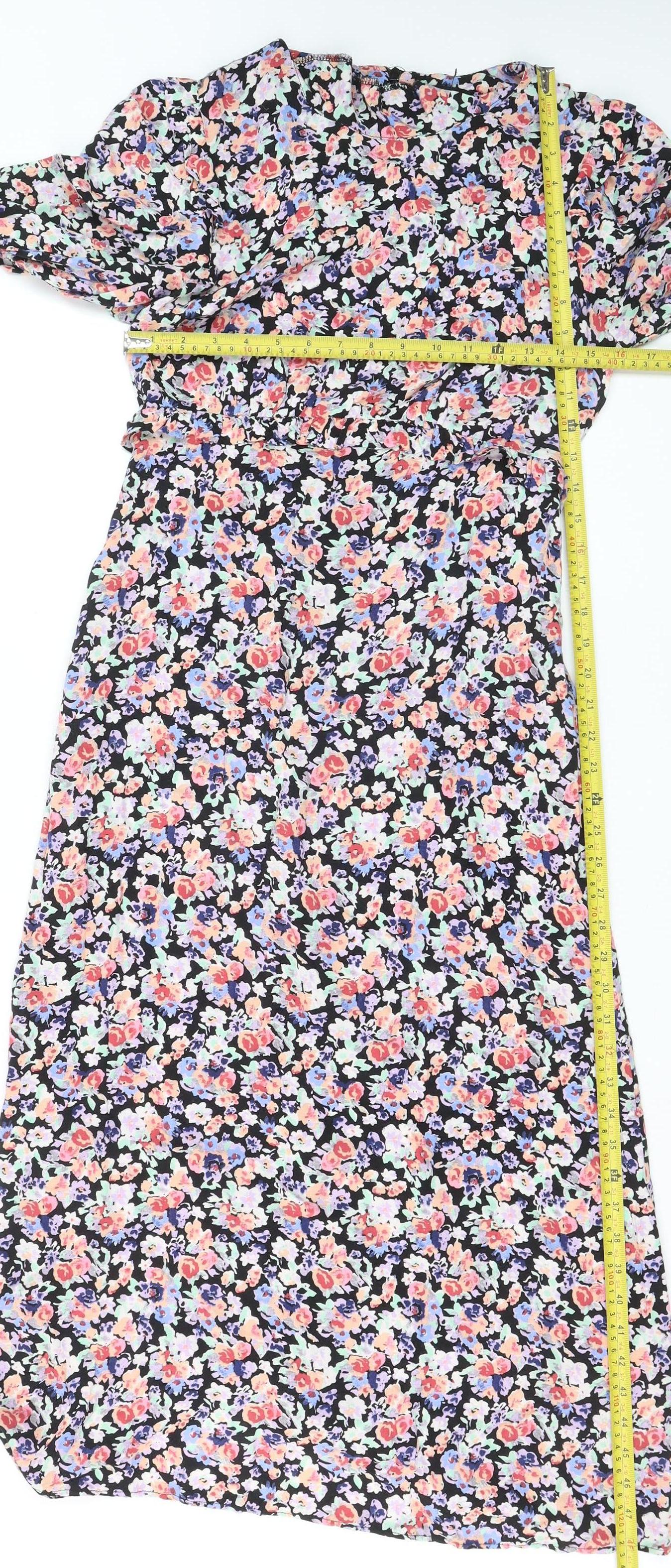 Nobody's Child Women's Multicoloured Floral Midi Fit & Flare Dress Size 10