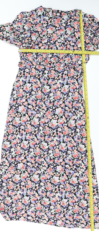 Nobody's Child Women's Multicoloured Floral Midi Fit & Flare Dress Size 10