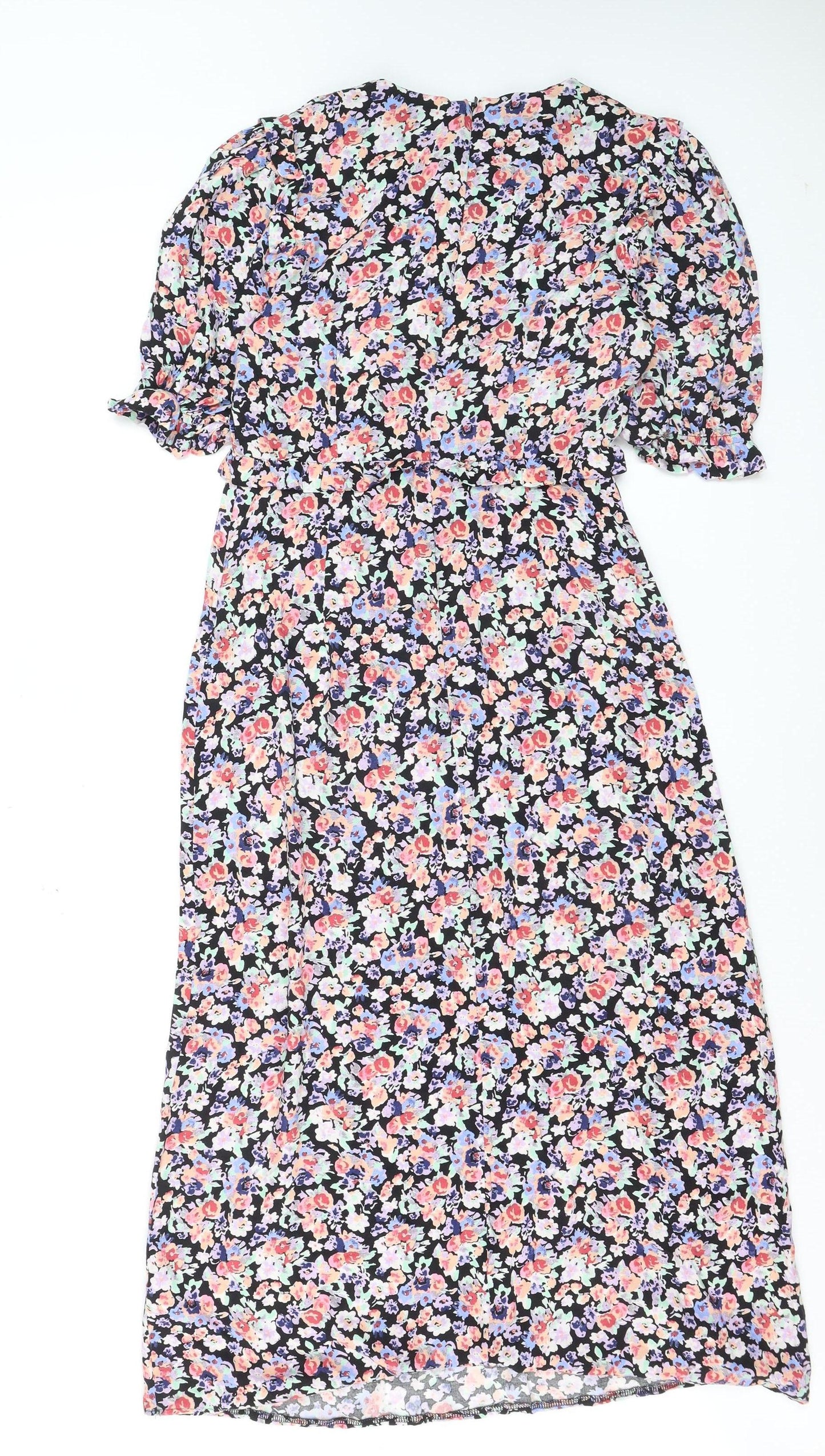 Nobody's Child Women's Multicoloured Floral Midi Fit & Flare Dress Size 10