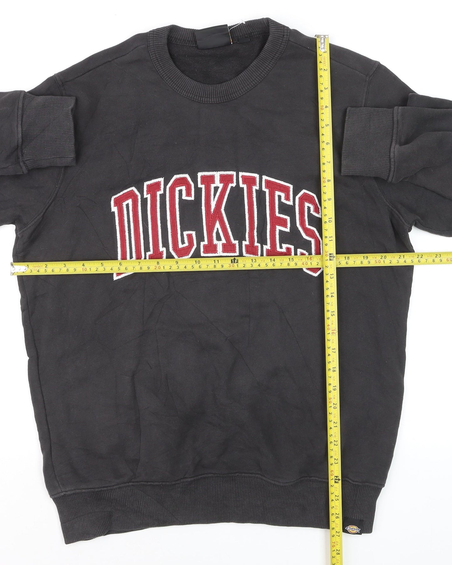 Dickies Men's Black Pullover Sweatshirt Medium Crew Neck Embroidered Logo