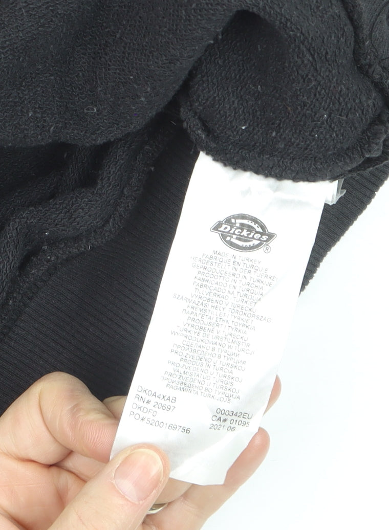 Dickies Men's Black Pullover Sweatshirt Medium Crew Neck Embroidered Logo
