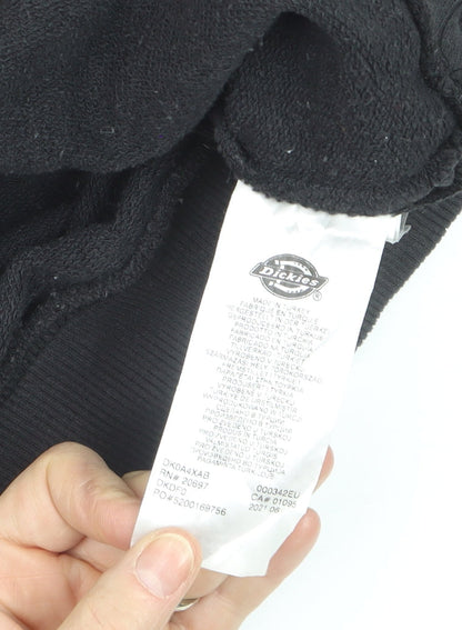 Dickies Men's Black Pullover Sweatshirt Medium Crew Neck Embroidered Logo